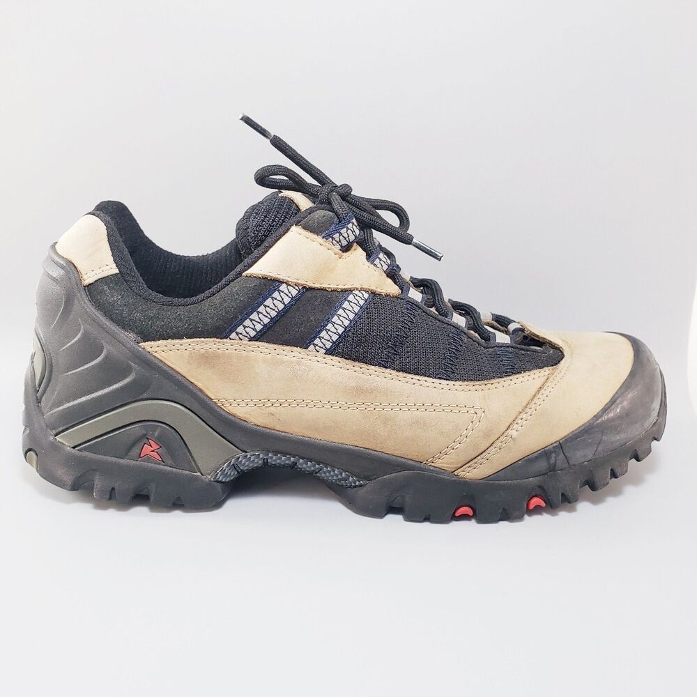Ecco Receptor Flex Hiking Shoes Boots Men Sz 9 Black Tan Lace Up Outdoor Hiking